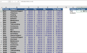 DSUM working with OR (Rent sales OR software sales) and them sum it up!
