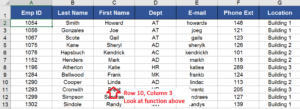 The master table for index and match.