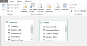 Relationship table, between two worksheets (similar to SQL schema).