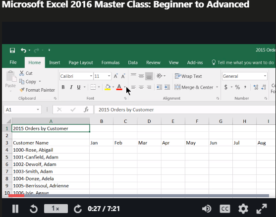 udemy - microsoft excel 2016 for mac os x - office 365