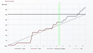 Burn up chat by stories and weeks