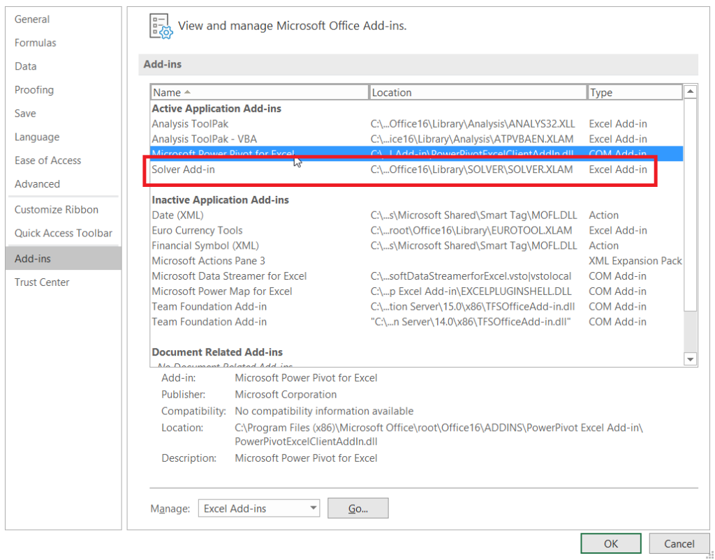 excel for mac tfs