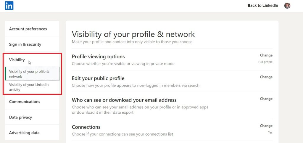 Visibility sidebar for push notifications for your network.