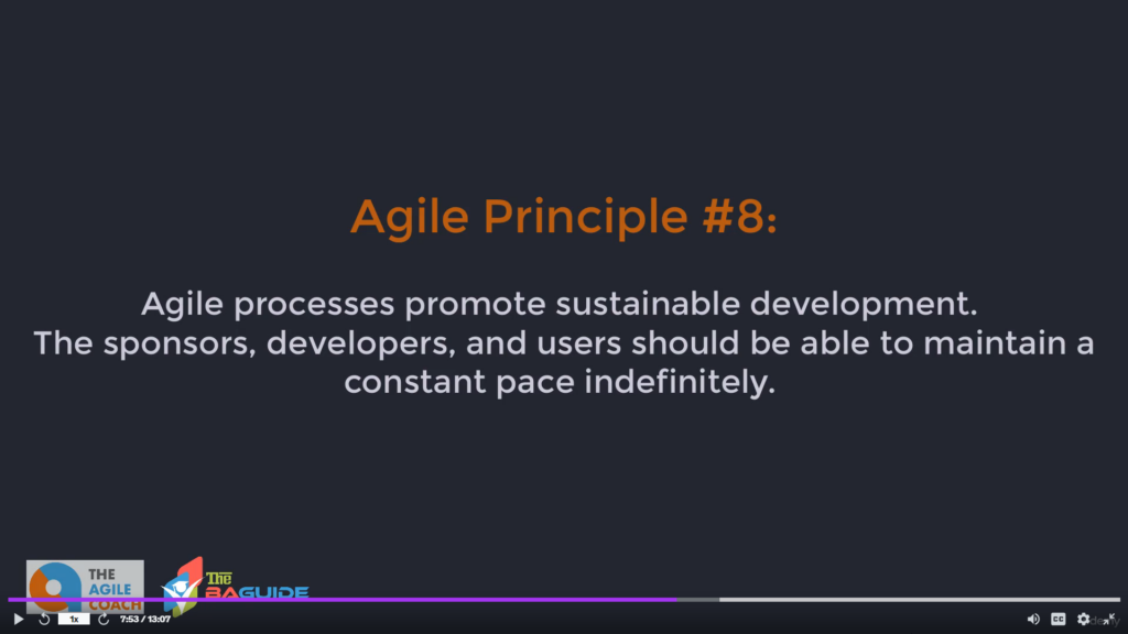Agile principle 8 - sustainable development.