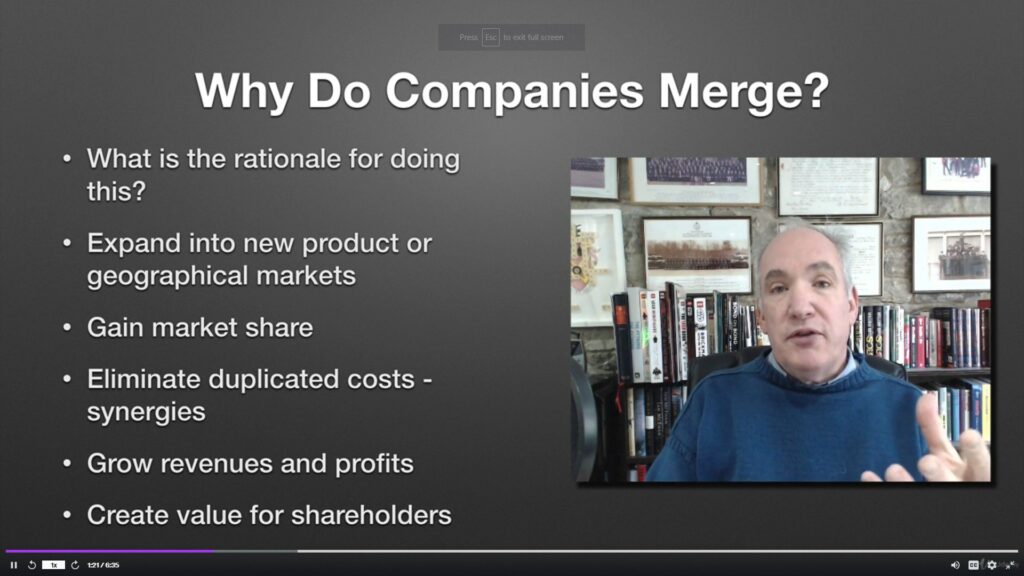 Why do companies merge slide?